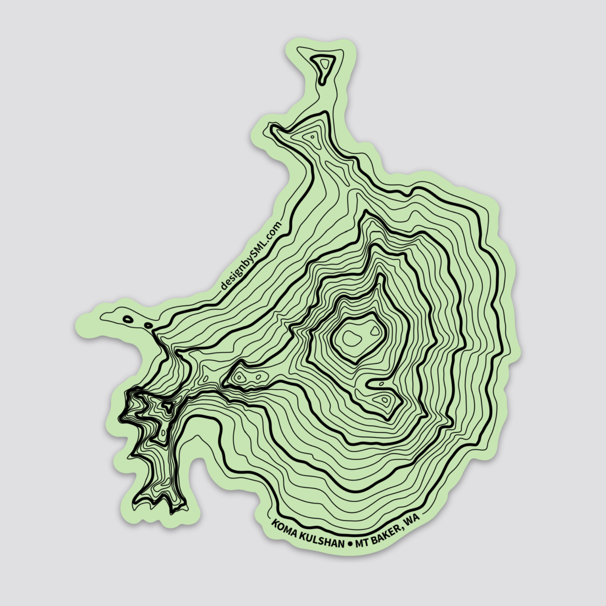 Mountain Sticker | Mt Baker Topography | Vinyl Sticker
