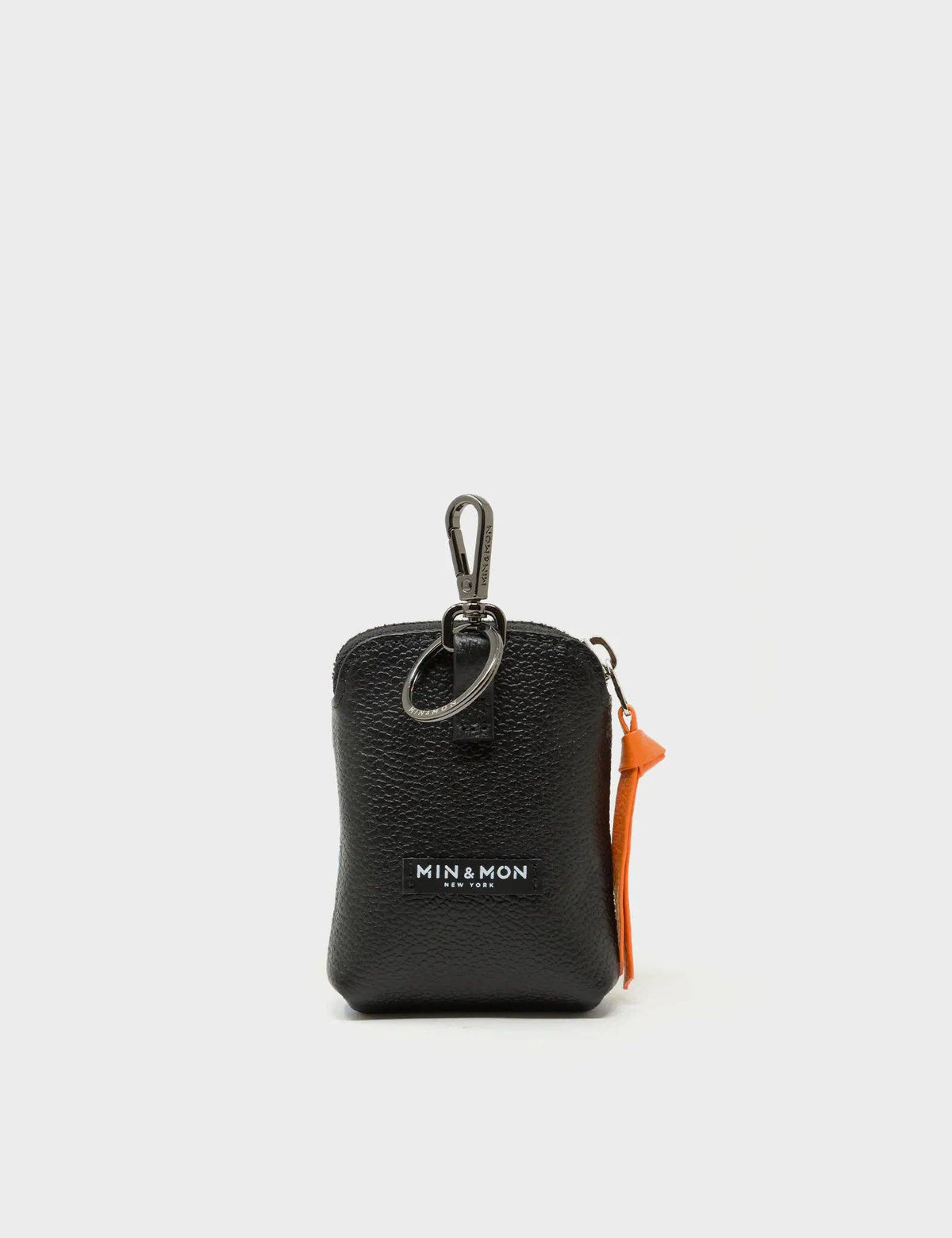 Florence Pouch Charm - Vista Blue Leather Keychain Retro Tiger Embroidery