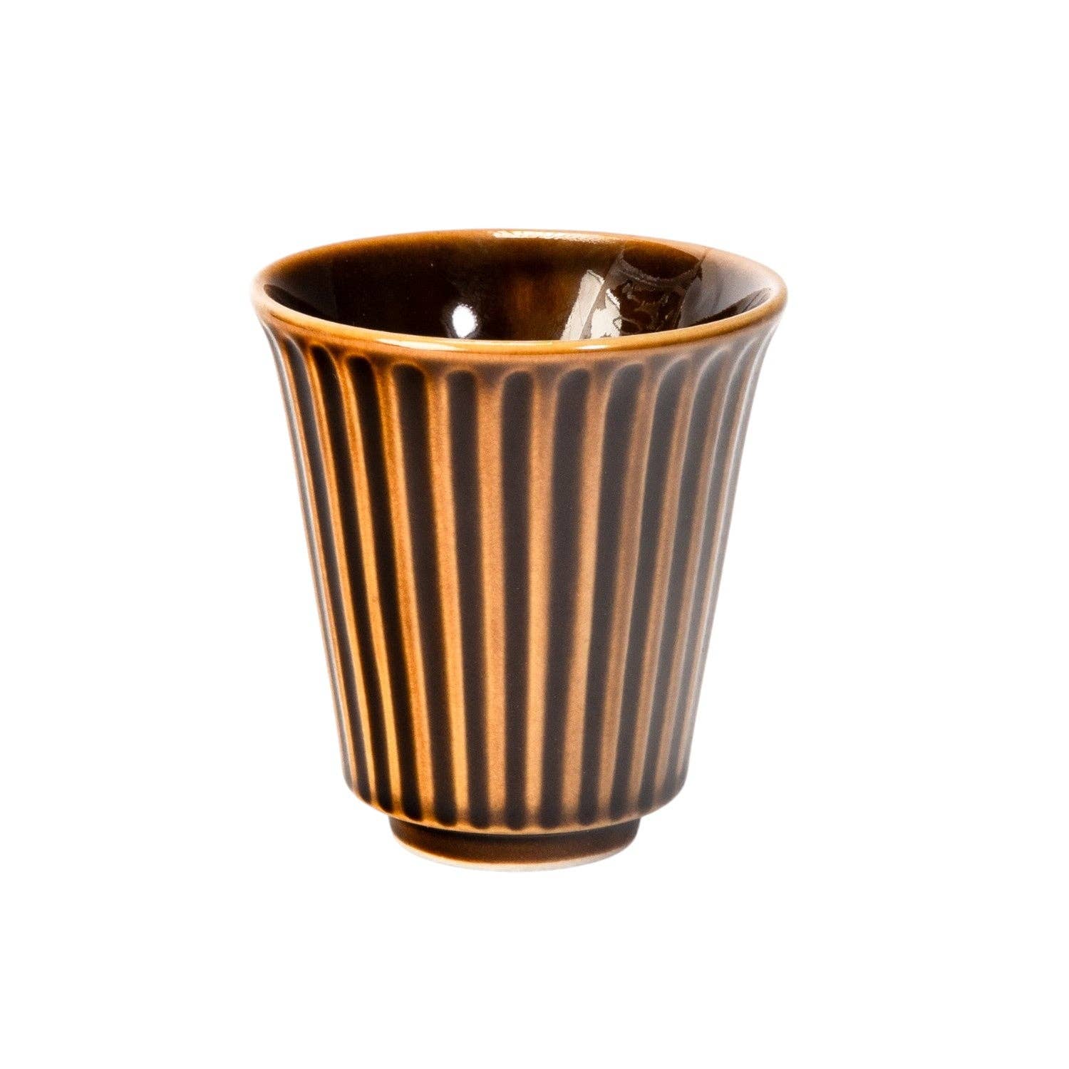 Yunomi Japanese Tea Cup - Reactive Glaze Brown