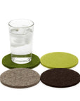 Bierfilzl Merino Wool Felt Round Coaster 4 Pack Forest