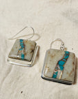 Royston Ribbon Turquoise SS Earrings - Square