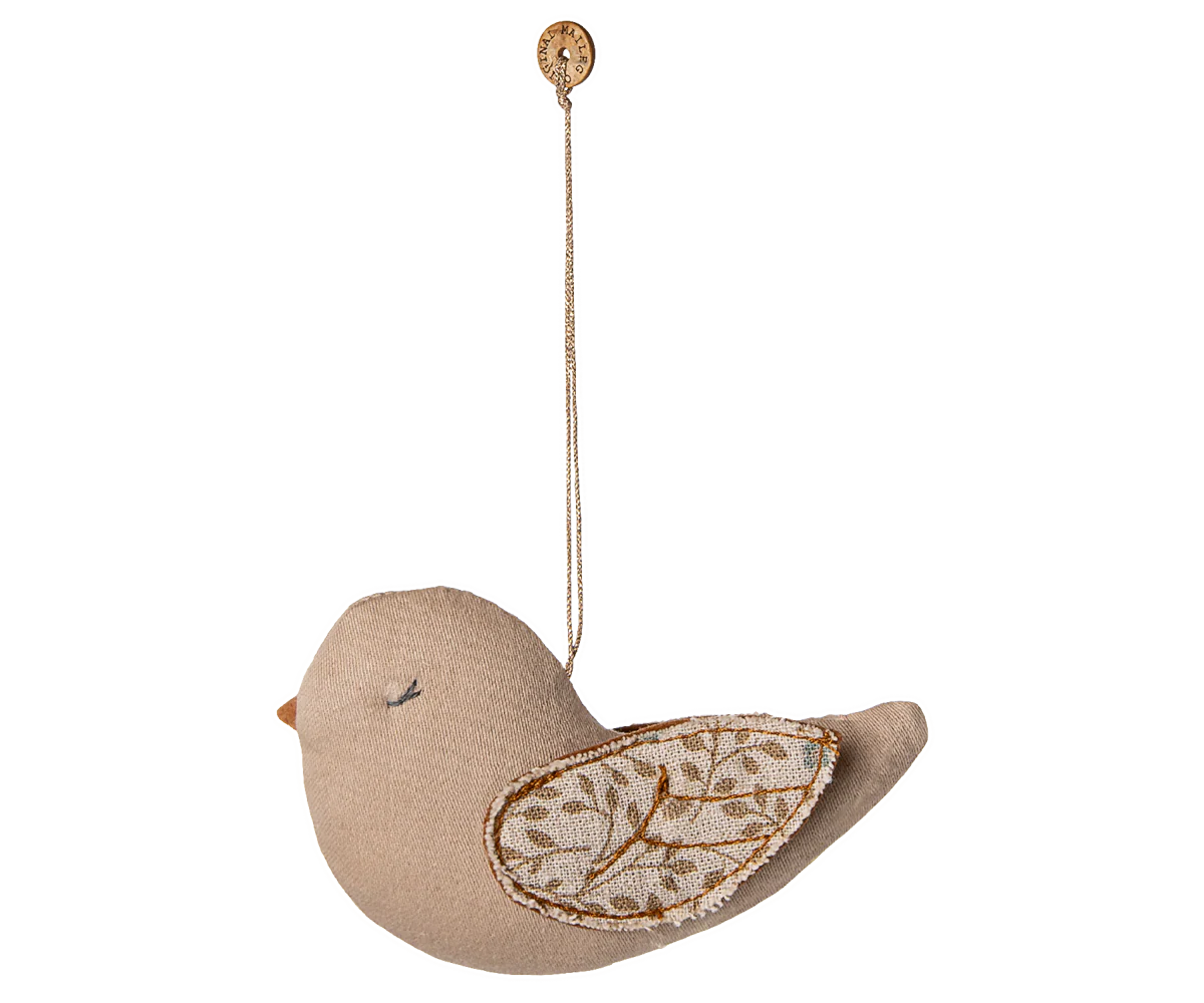 Fabric Ornament Bird - Branches - Blue