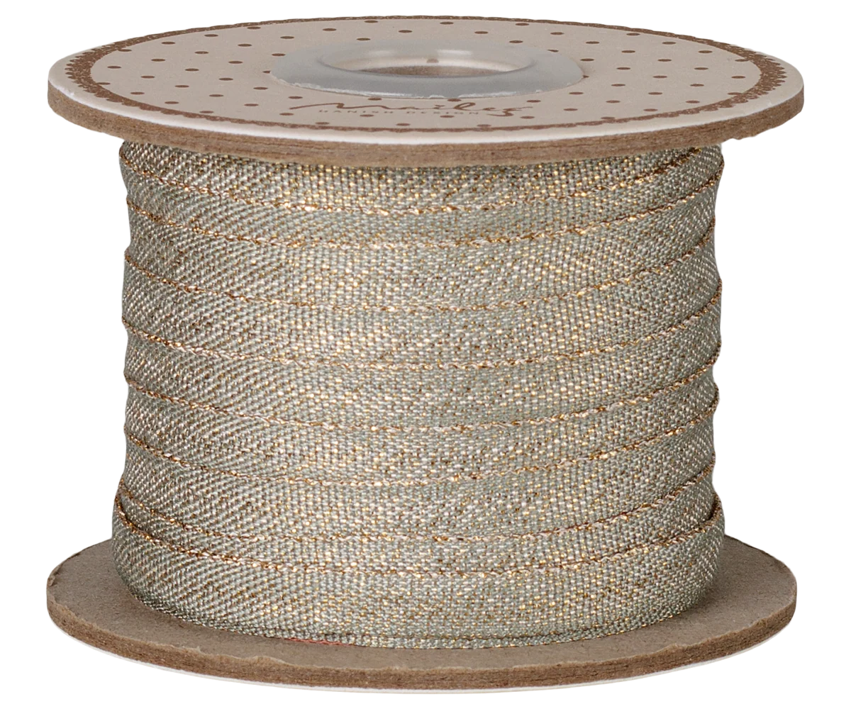 Ribbon, W: 6 mm :  Mint/Gold 25m