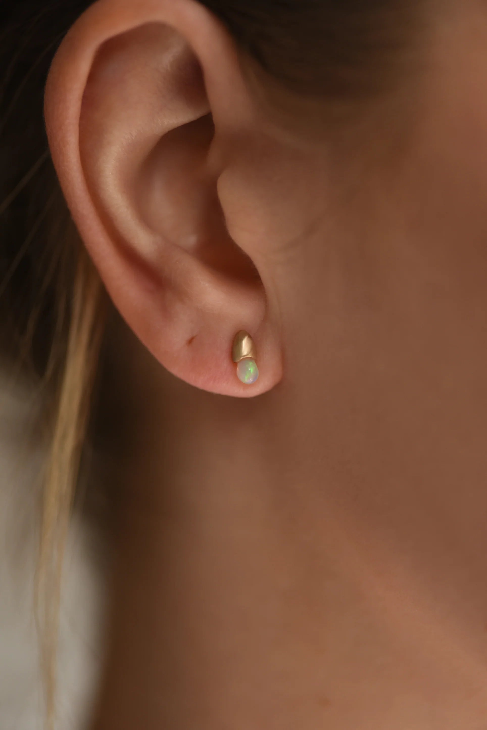 E01 Opal Brass Studs