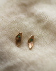 EE01 Emerald Brass Studs