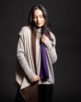 Reversible Color Block Vest - Natural/Purple