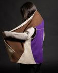 Reversible Color Block Vest - Natural/Purple