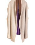 Reversible Color Block Vest - Natural/Purple