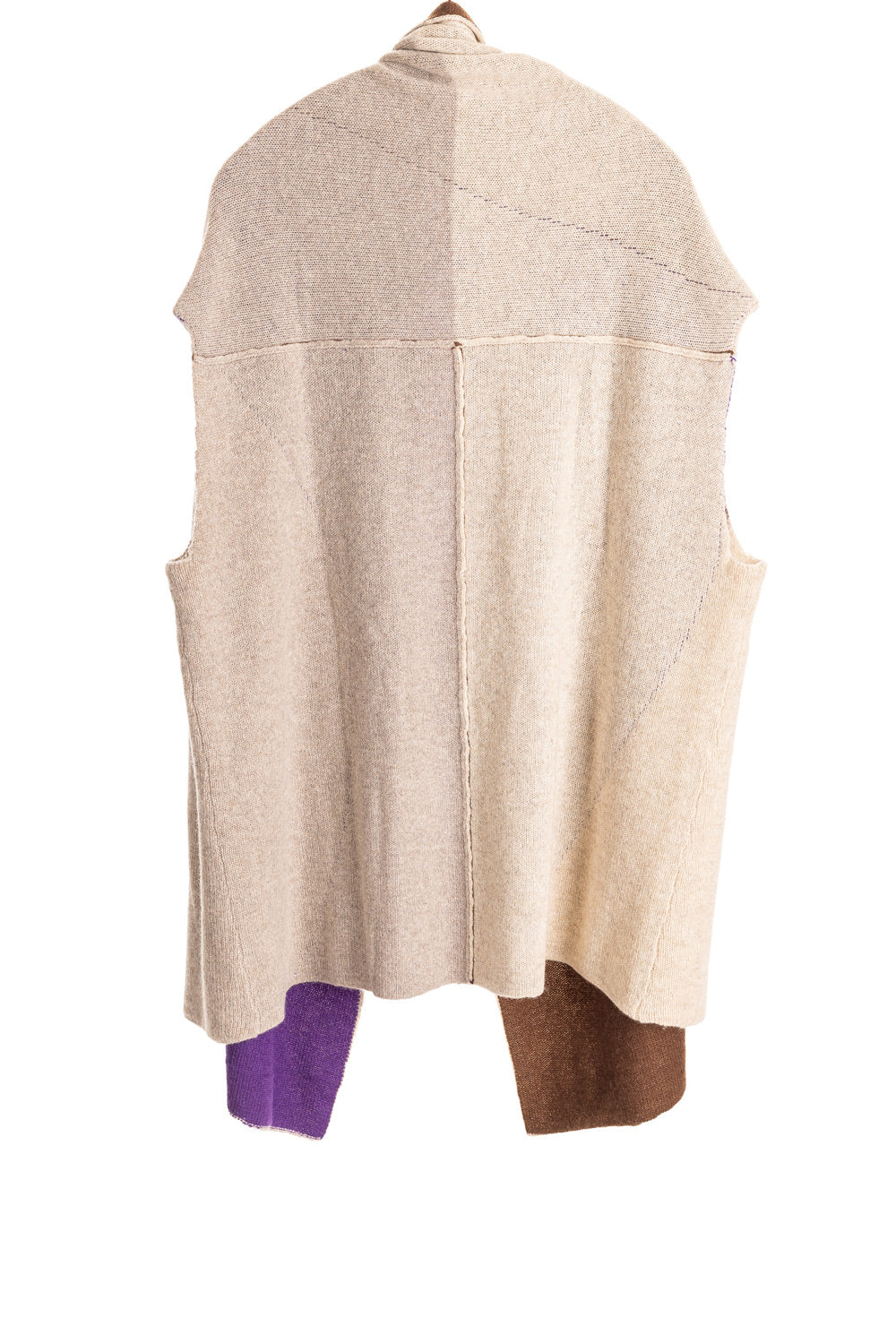 Reversible Color Block Vest - Natural/Purple