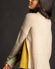 Dreamy Cashmere Block Crew - Beige/Turmeric