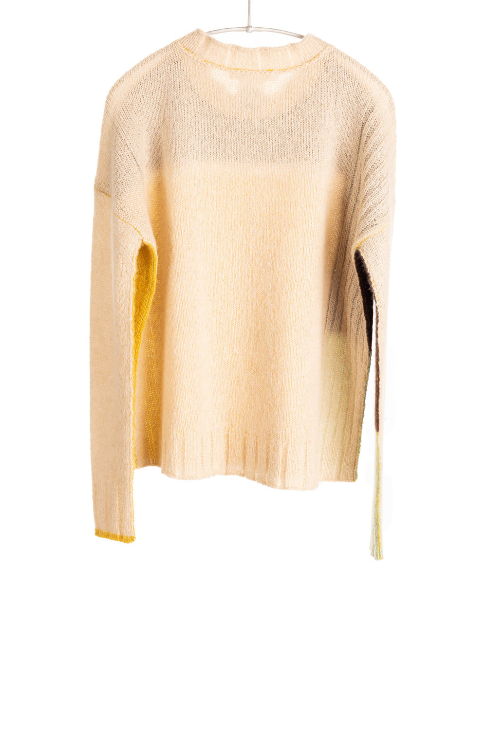 Dreamy Cashmere Block Crew - Beige/Turmeric