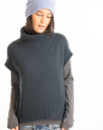 Cashmere Mock Pullover - Lagoon