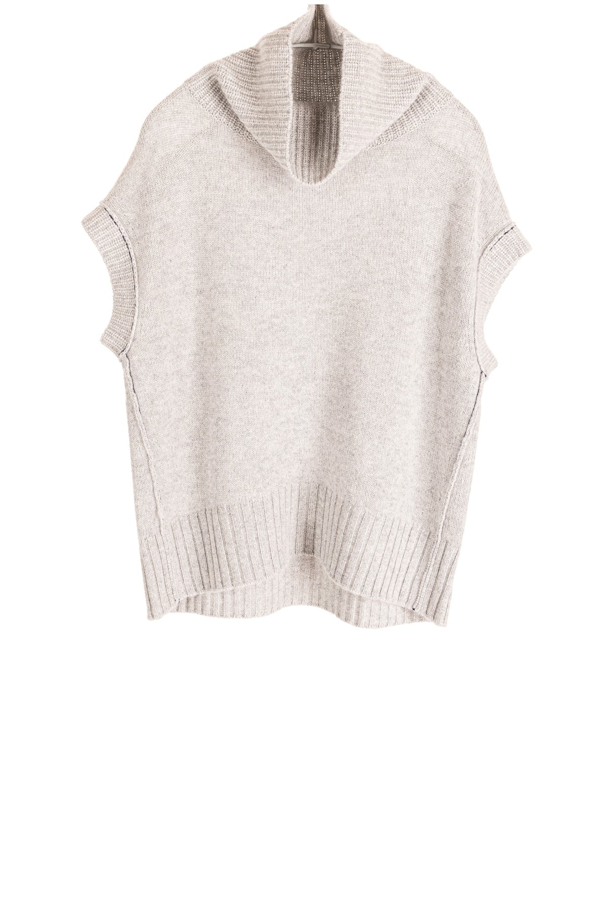 Cashmere Mock Pullover - Lt. Heather Grey