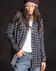 Cashmere Plaid Shirt - Navy/Thunder