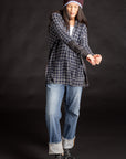 Cashmere Plaid Shirt - Navy/Thunder