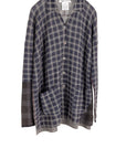 Cashmere Plaid Shirt - Navy/Thunder