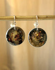 EL026-32 Black/Beige/Copper Resin Earrings