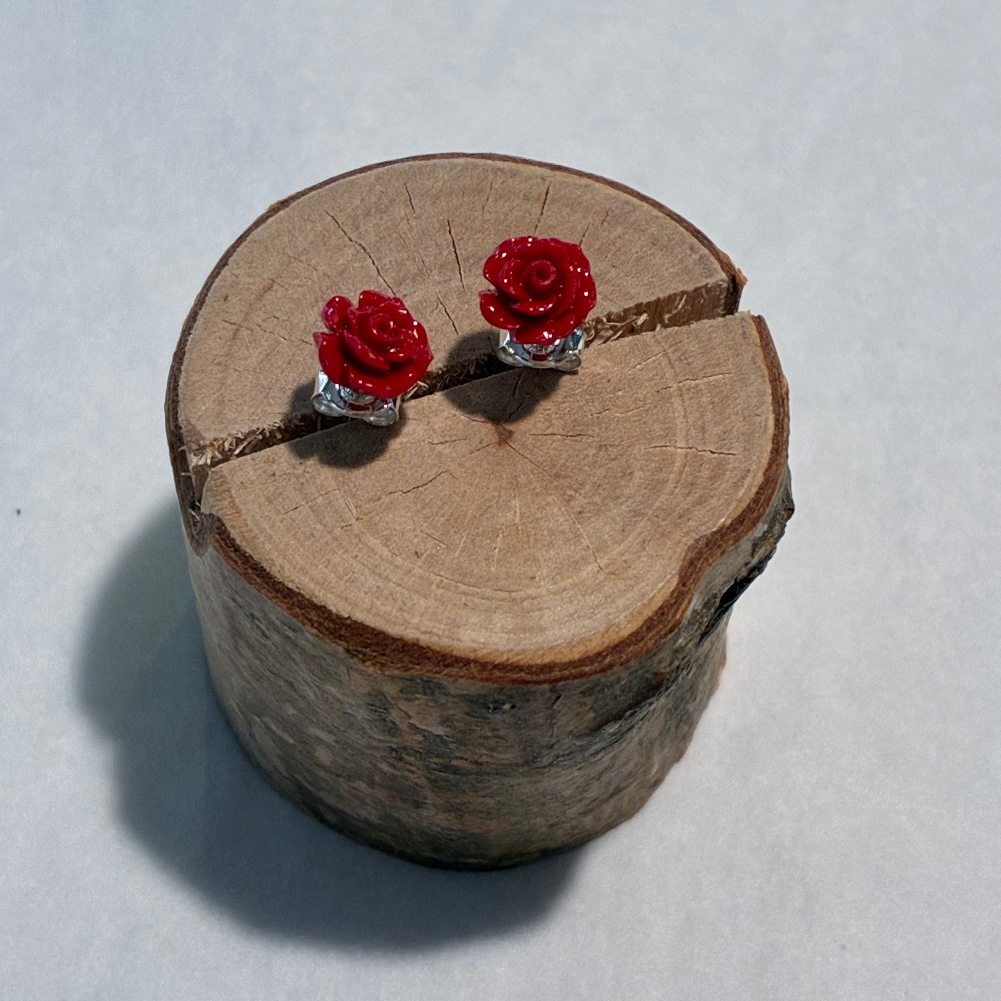 Rose Studs - Silver