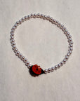 Flower Button and Pearl Bracelet