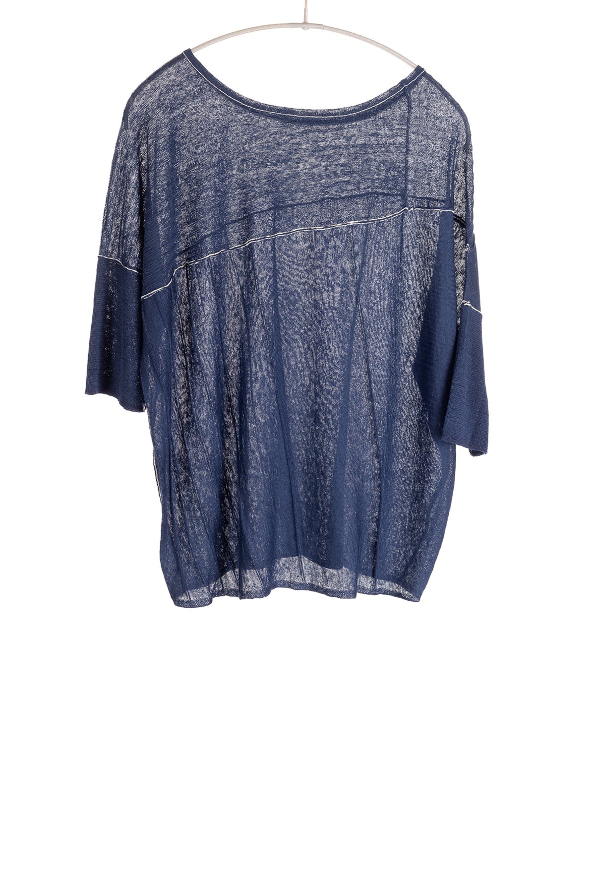 S453LN Linen - Half Sleeve Bateau INDIGO