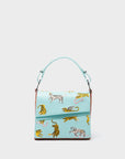 Anastasio Micro Crossbody Handbag Eggshell Blue Leather - Retro Tiger Embroidery