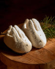 Felt and Leather Bunny Slippers - Natural