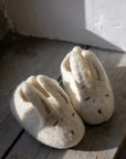 Felt and Leather Bunny Slippers - Natural