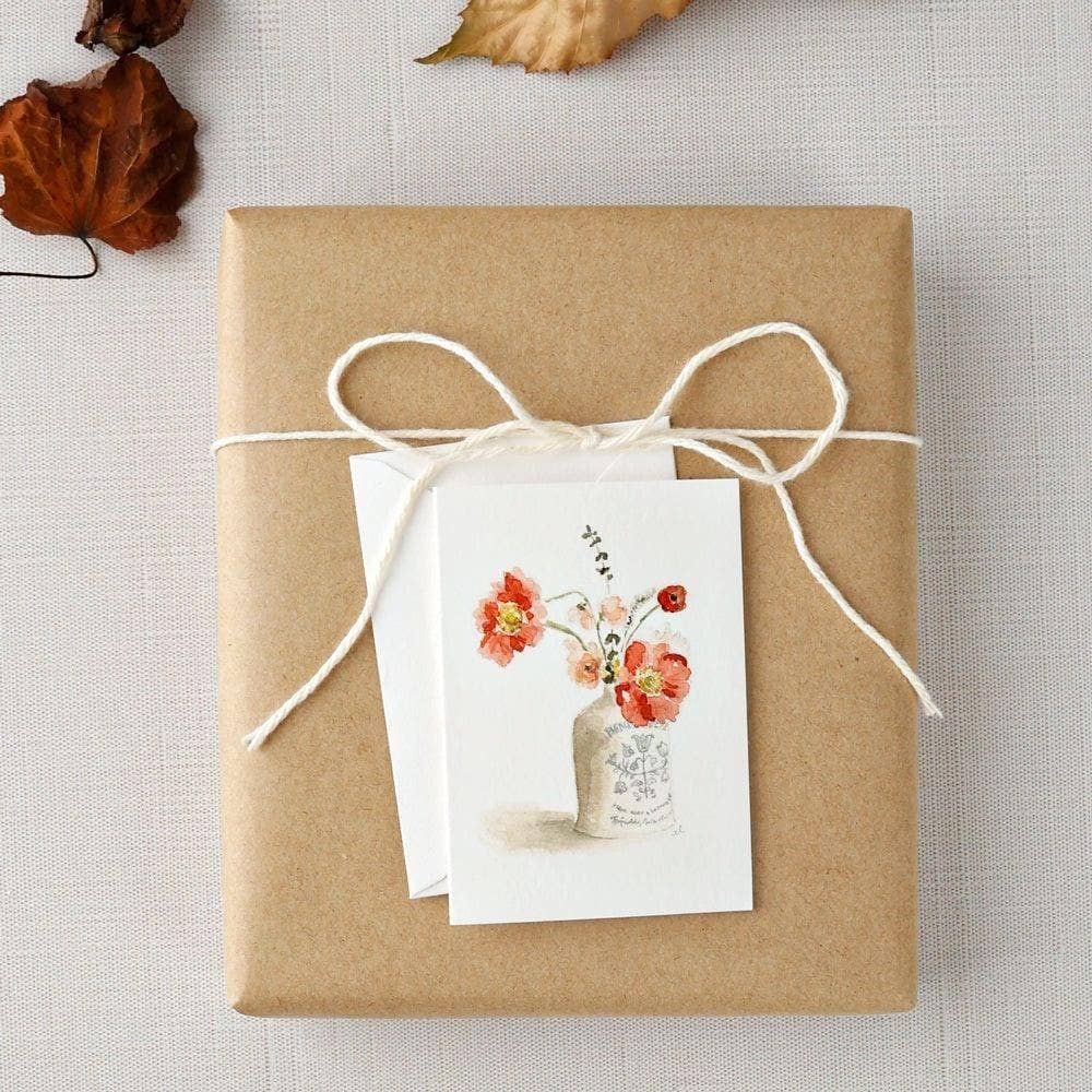 Vintage bouquet mini enclosure notecard