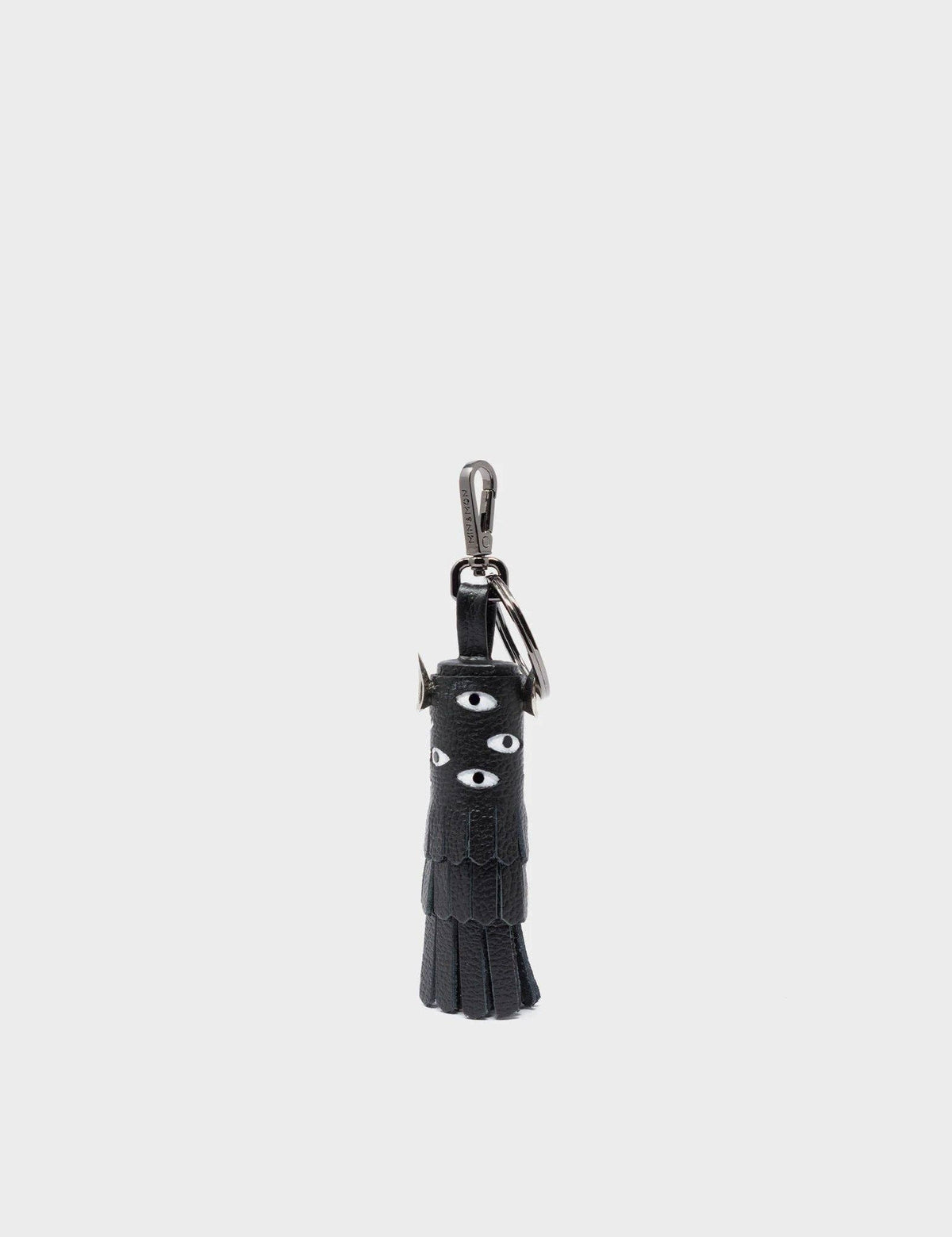 Oliver The Ox Charm - Black Leather Keychain
