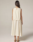 Waist Tie Midi Dress - Ecru