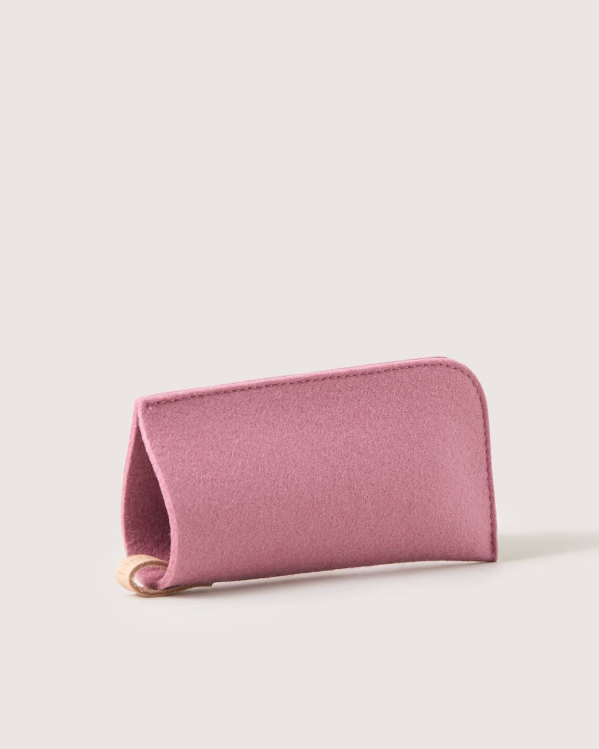 Classic Merino Wool Eyeglass Sleeve - Mauve Vachetta