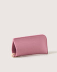 Classic Merino Wool Eyeglass Sleeve - Mauve Vachetta