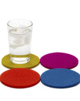 Bierfilzl Merino Wool Felt Round Coaster 4 Pack Electric