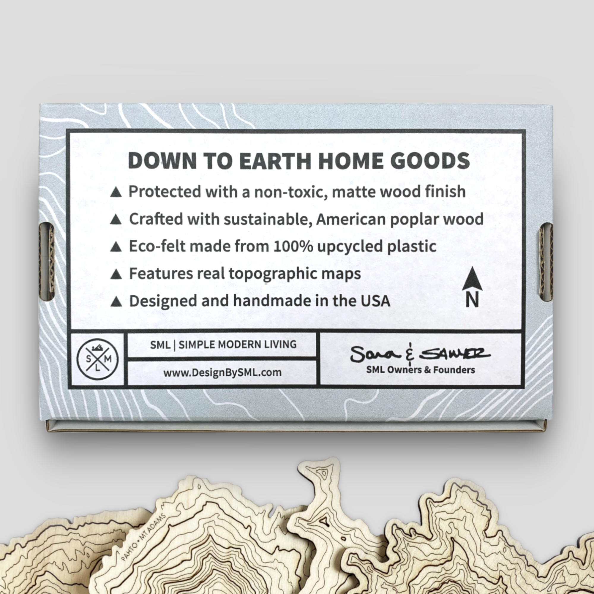 Simple Modern WA Volcanoes Topography Coasters - Thumbnail 4