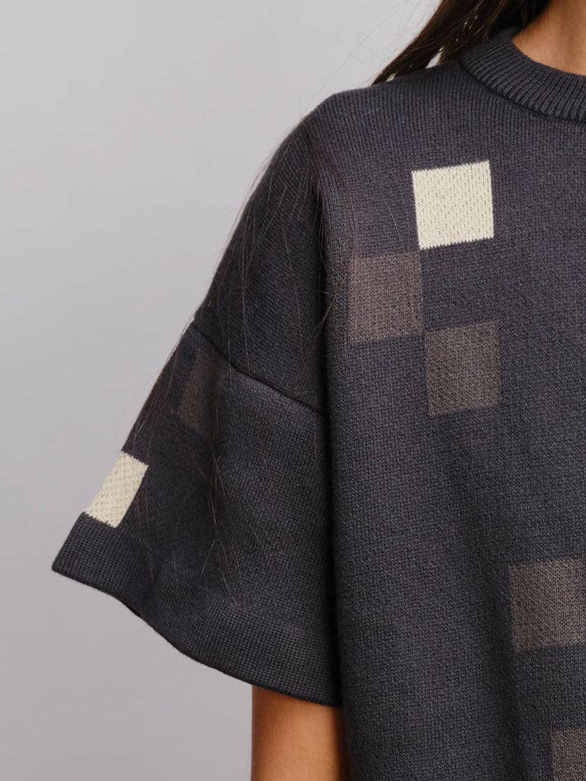 Albers Short Sleeve Sweater Tee - Obsidian