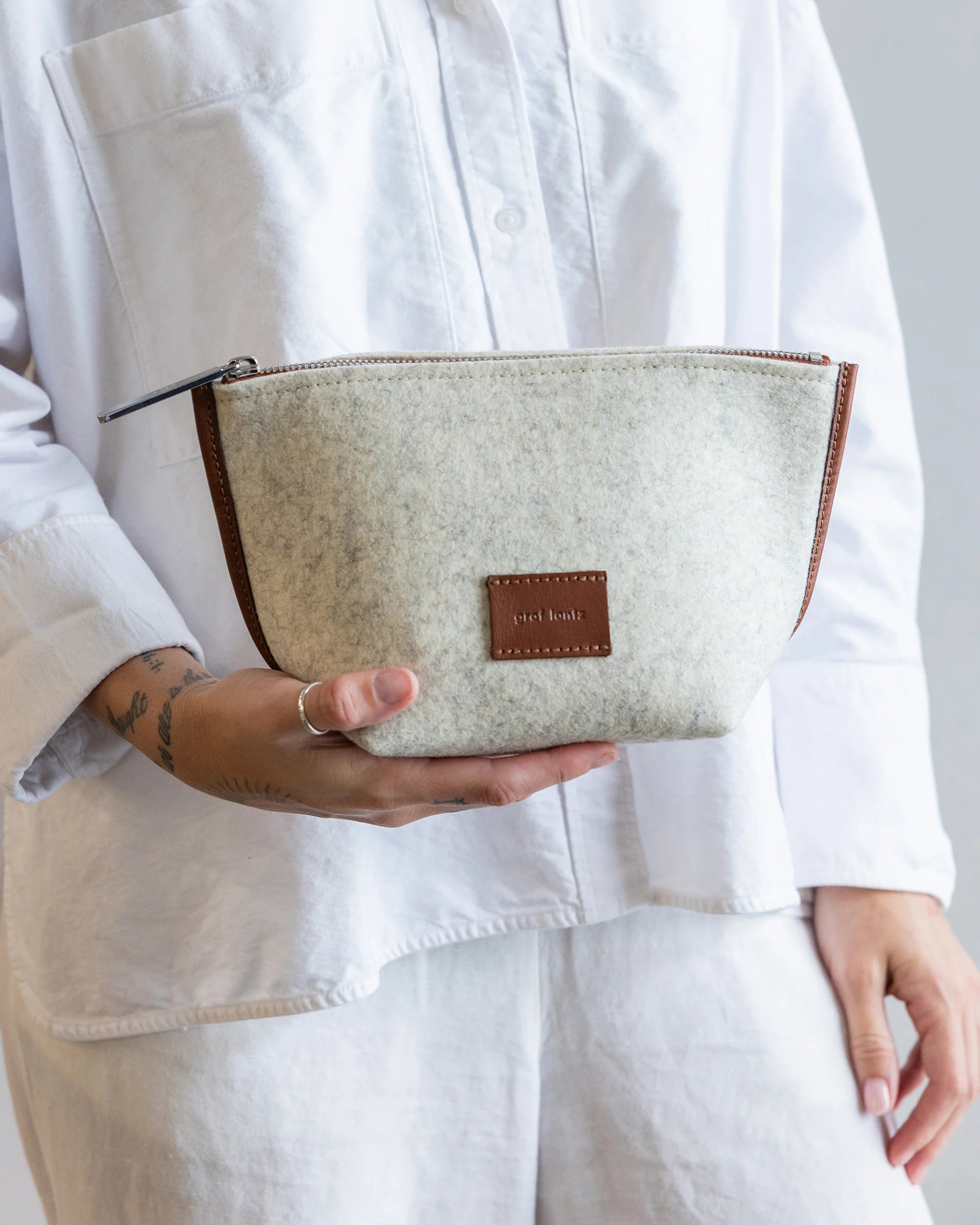 Hanna Pouch - Heather White