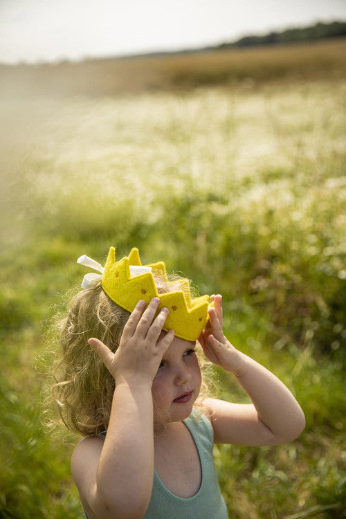 Felt Crown with Cotton Ribbon - Lemon