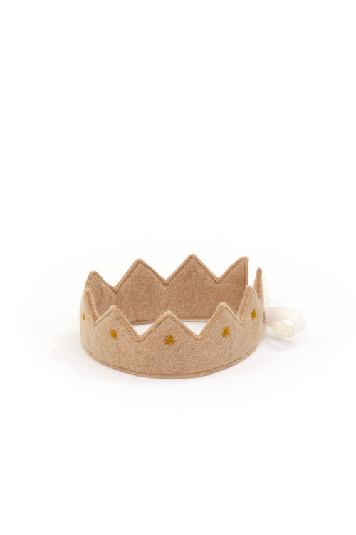 Felt Crown with Cotton Ribbon - Nude