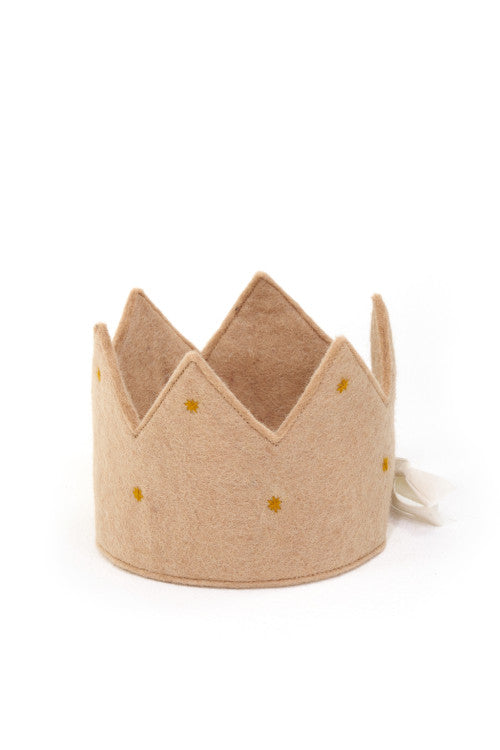 Felt Crown with Cotton Ribbon - Nude
