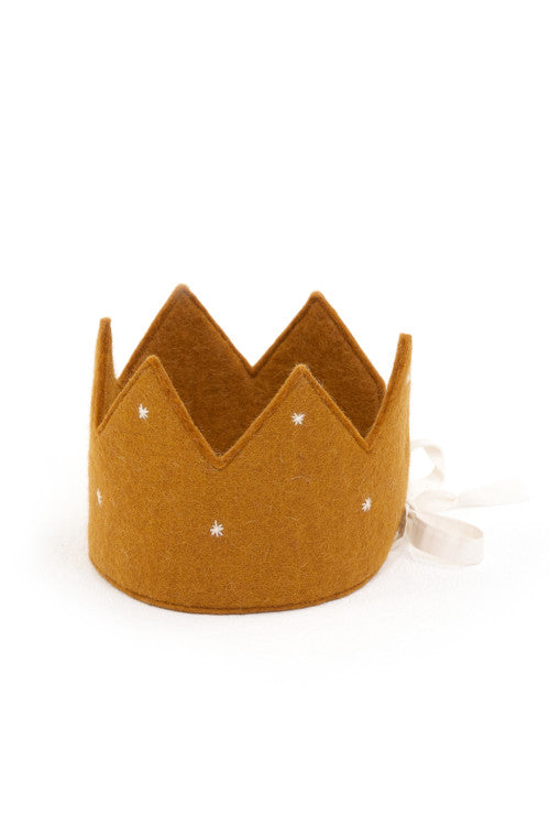Felt Crown with Cotton Ribbon - Gold