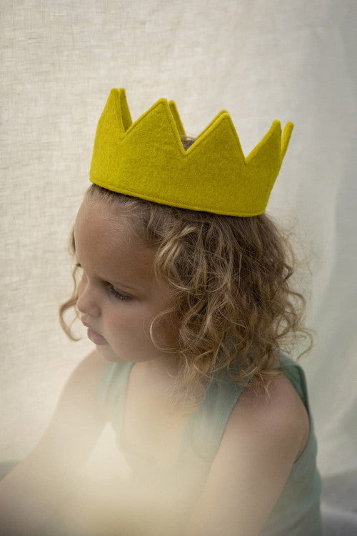 Felt Crown with Cotton Ribbon - Lemon