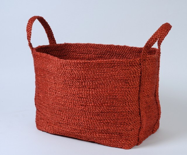Jute Handle Basket Small - Red