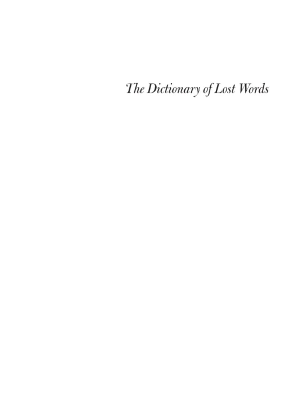 The Dictionary of Lost Words - Soft Copy