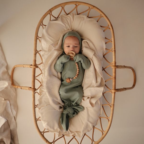 Knotted Baby Gown (Roman Green)
